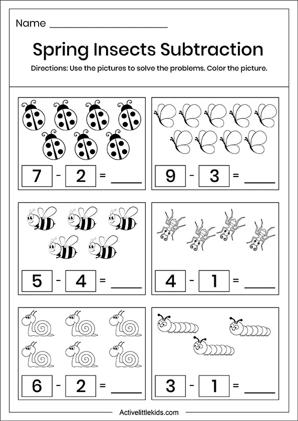 25 FREE Kindergarten Subtraction Worksheets My Happy Homeschooling