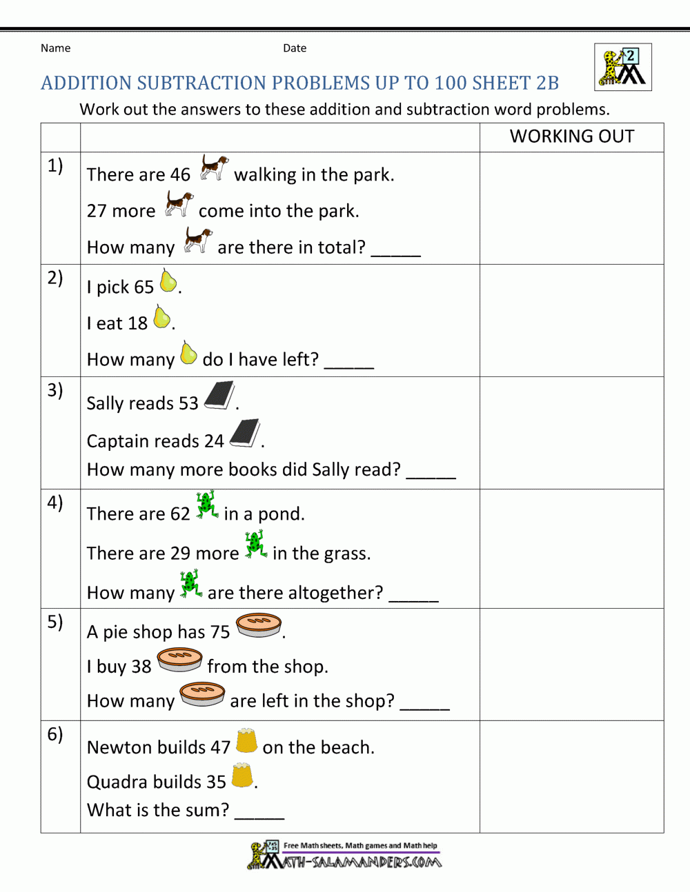 2Nd Grade Math Word Problems Subtraction Eric And Halli