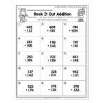 2nd Grade Math Worksheets 3 Digit Addition Without Regrouping Rock