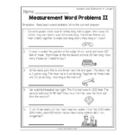 2nd Grade Math Worksheets Measurement Addition And Subtraction In