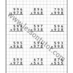 3 Digit Borrow Addition With Regrouping Carrying Worksheet Second