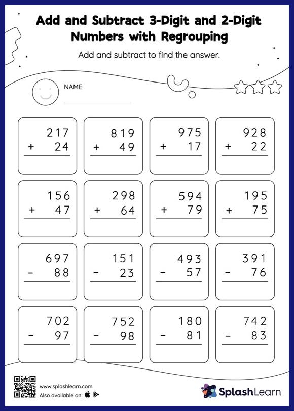 3 Digit Plus Minus 3 Digit Addition And Subtraction With Some 