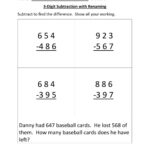 3 Digit Subtraction With Renaming Worksheet