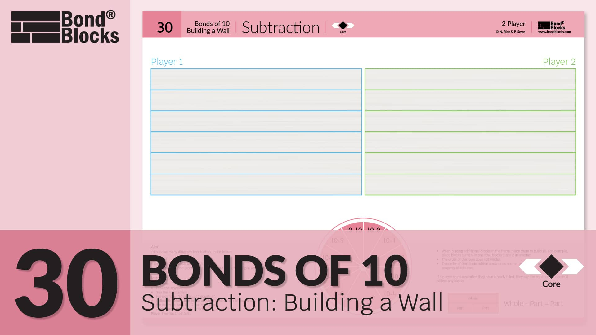 30 Subtraction Bond Blocks Maths Intervention Program