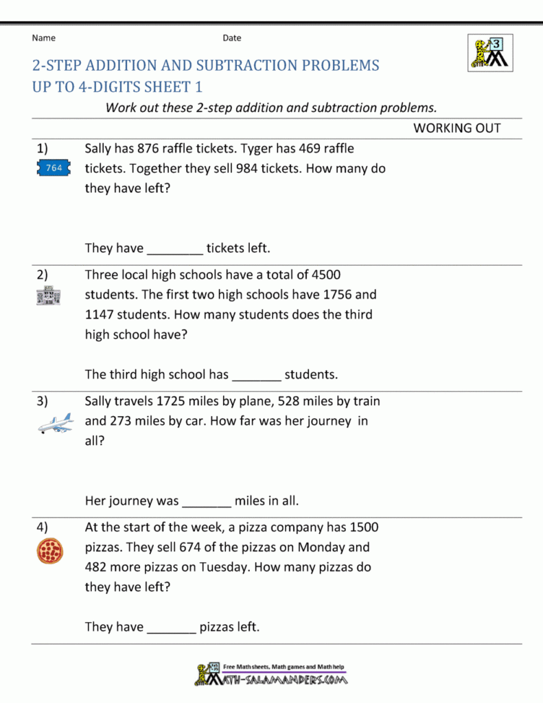 3rd Grade Addition And Subtraction Word Problems