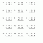 3rd grade subtraction sheet column subtraction 4 digits 1 gif 1 000