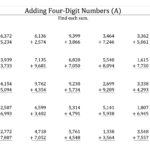 4 Digit Addition Without Regrouping Worksheets