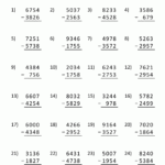 4 Digit Subtraction Worksheets