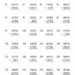 4 Digit Subtraction Worksheets