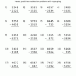 4 Digit Subtraction Worksheets