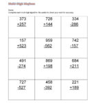 4th Grade Math Addition Subtraction Of Multi Digit Numbers