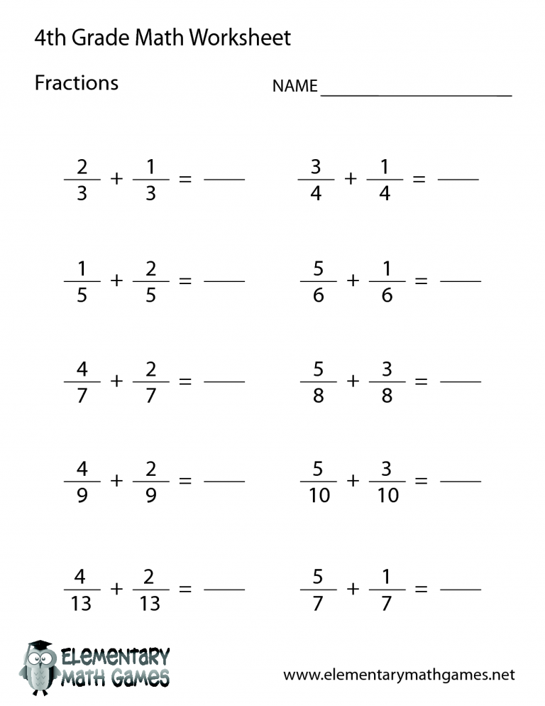 5th Grade Math Worksheets Adding Fractions With Unlike Db Excelcom