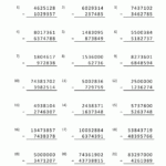 5th Grade Subtraction Worksheets