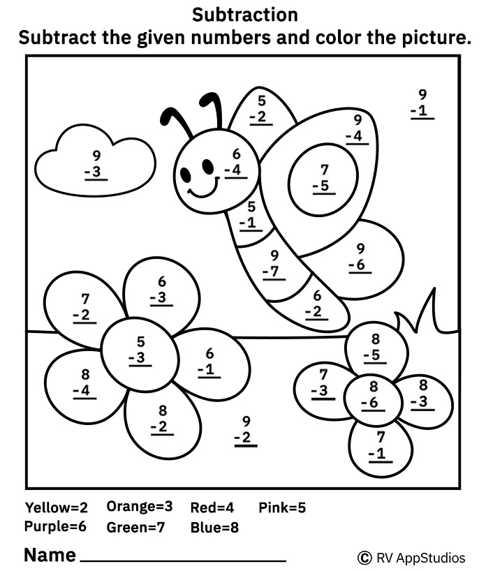 96 Best Ideas For Coloring Subtraction Coloring Activity