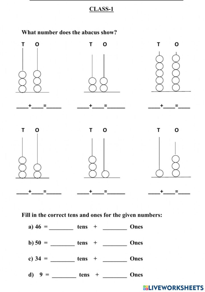 Abacus Math Worksheet