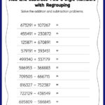 Add And Subtract 6 Digit And 5 Digit Numbers With Regrouping Vertical