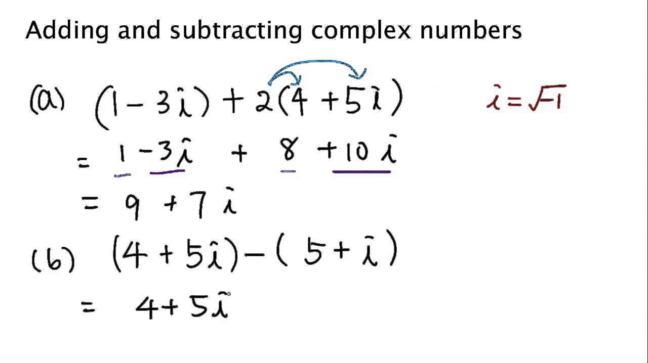 Adding And Subtracting Complex Numbers YouTube