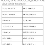 Adding And Subtracting Decimals Worksheets Math Monks