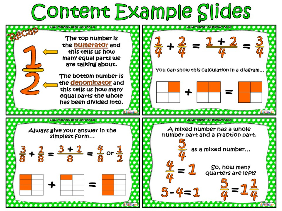 Adding And Subtracting Fractions Year 5 Teaching Resources