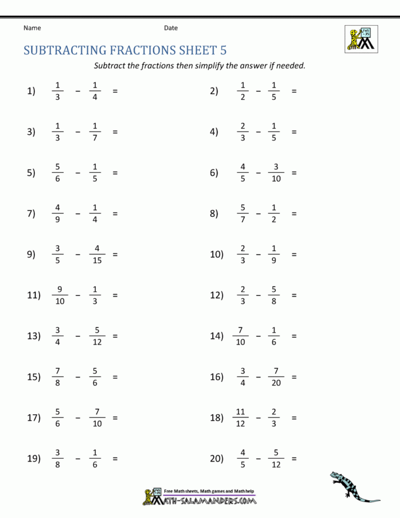 Adding And Subtracting Mixed Fractions A Fractions Fractions Mixed 