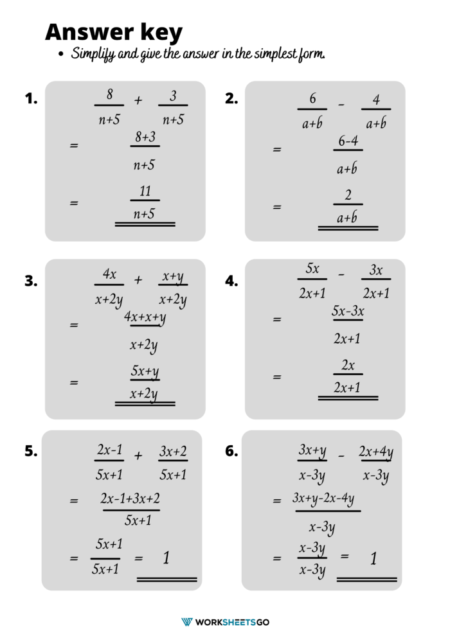 Adding And Subtracting Rational Worksheets Worksheets GO