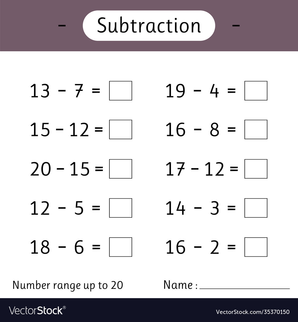 Adding And Subtracting With Facts From 1 To 20 A Addition Facts To 20 