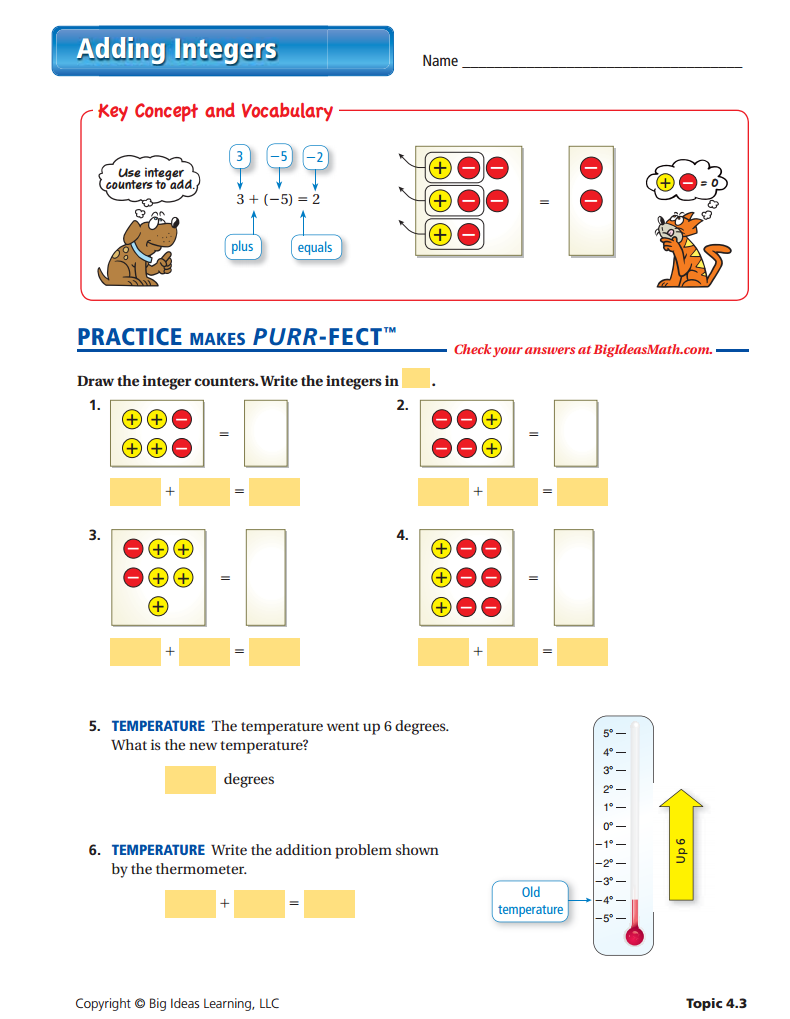 Adding Integers Worksheet Algebra Tiles Pinterest Adding Integers 