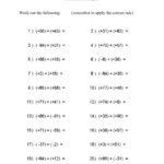 Adding Integers Worksheet Pdf