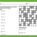 Adding Subtracting Integers Cross Number Peertopia