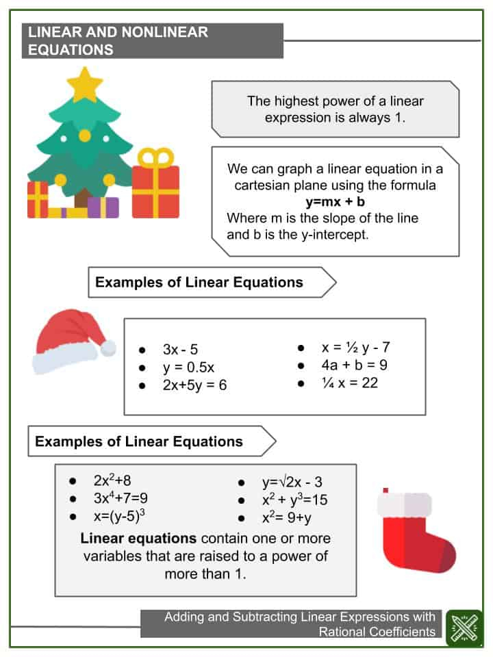 Adding Subtracting Linear Expressions 7th Grade Worksheets
