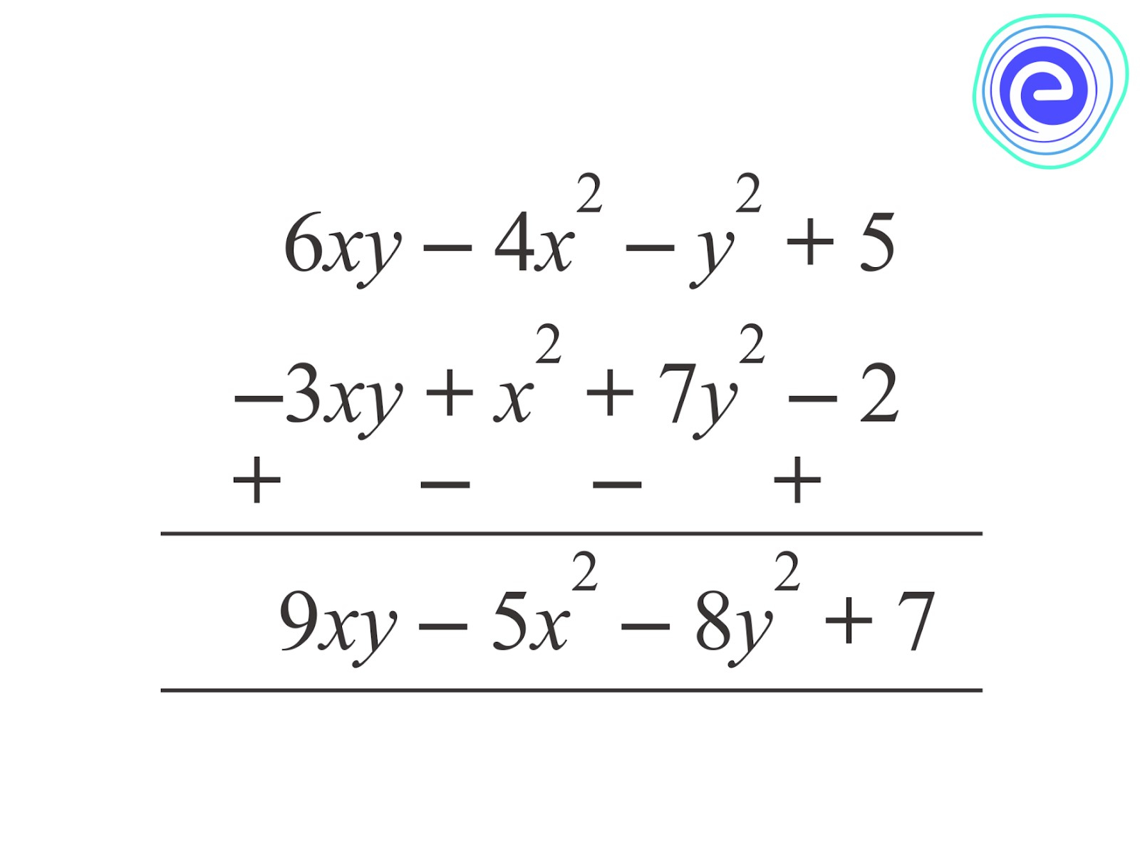 Addition And Subtraction Of Algebraic Expressions Definition Types 