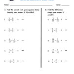 Addition And Subtraction Of Similar Fractions Worksheet