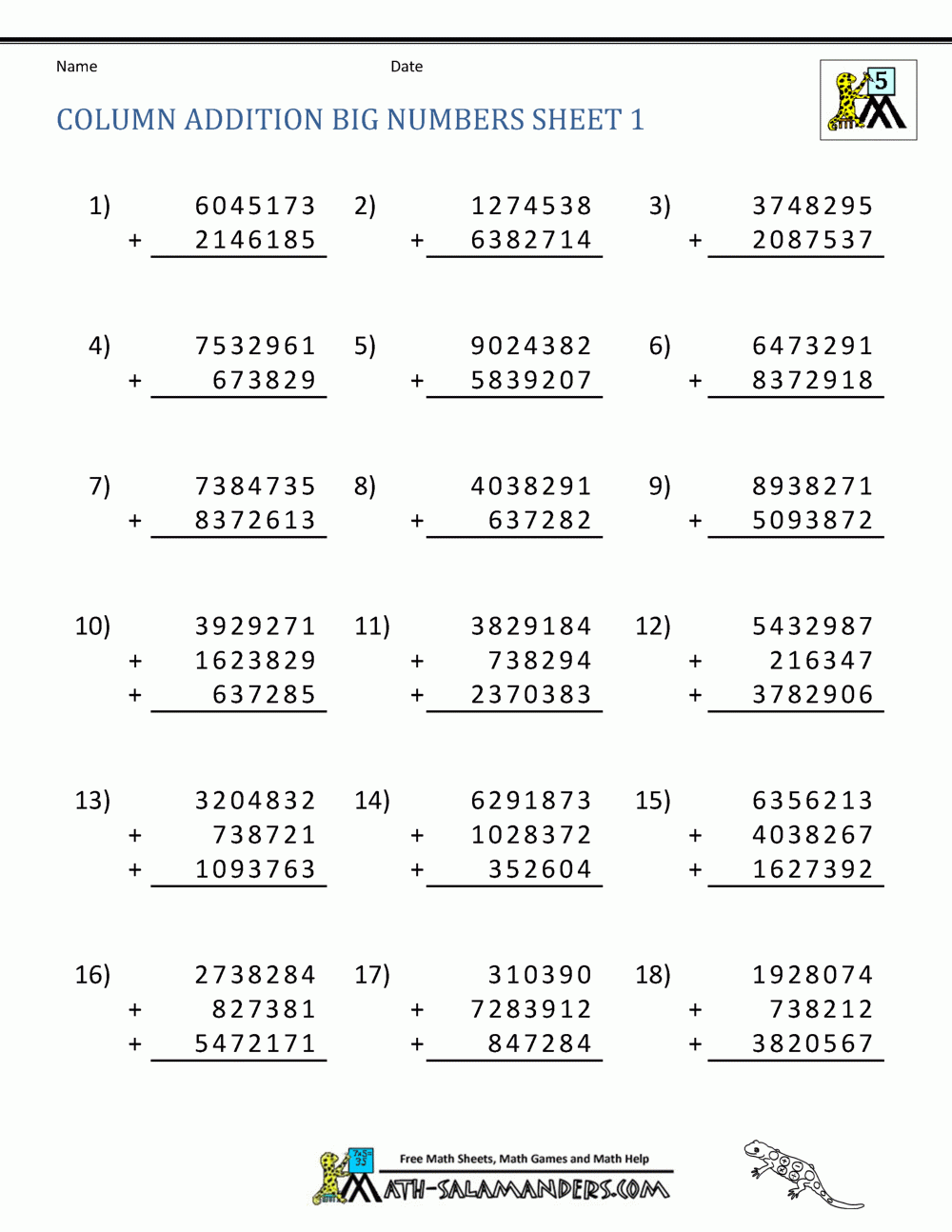 Addition And Subtraction Practice 17 Sample Addition Subtraction 