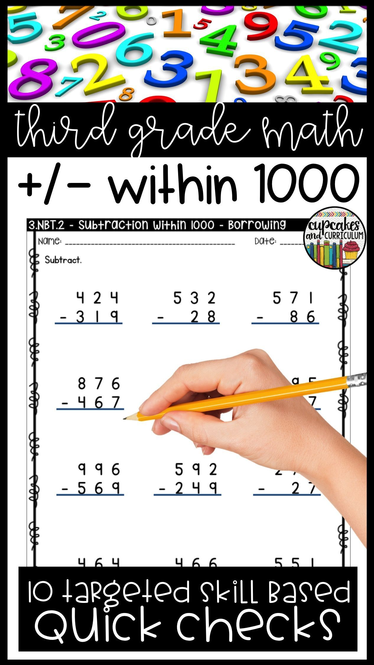 Addition And Subtraction Within 1000 Third Grade Math 3 NBT 2 Third 