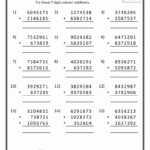 Addition And Subtraction Worksheets Column Addition Big Subtraction