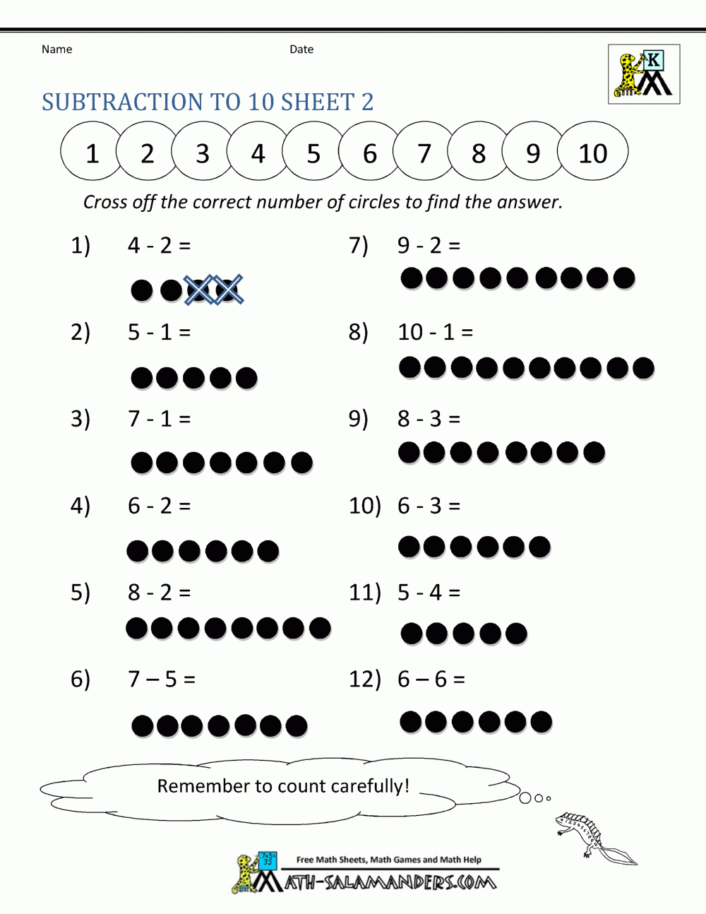 Addition And Subtraction Worksheets For Kindergarten