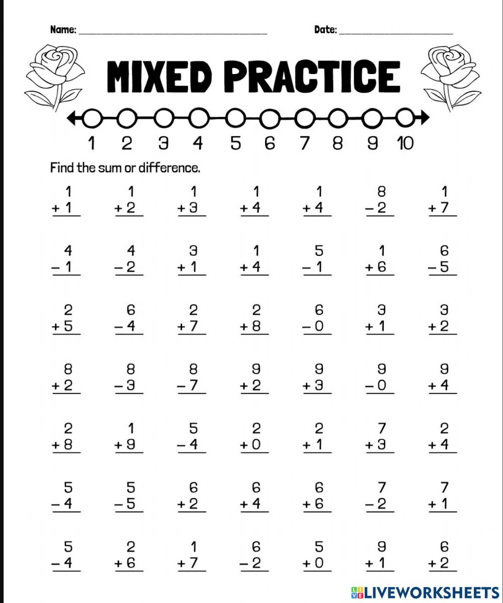 Addition And Subtraction Worksheets For Kindergarten Subtraction 