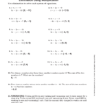 Algebra 1 Elimination Using Multiplication Worksheet Answers Times