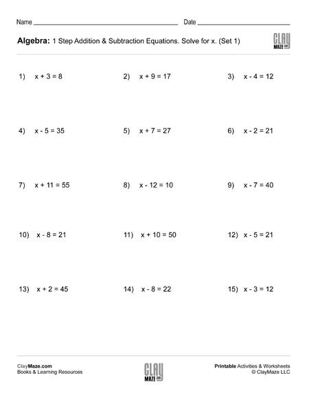 Algebra 1 Step Equation Worksheet Algebra Worksheets Combining Like