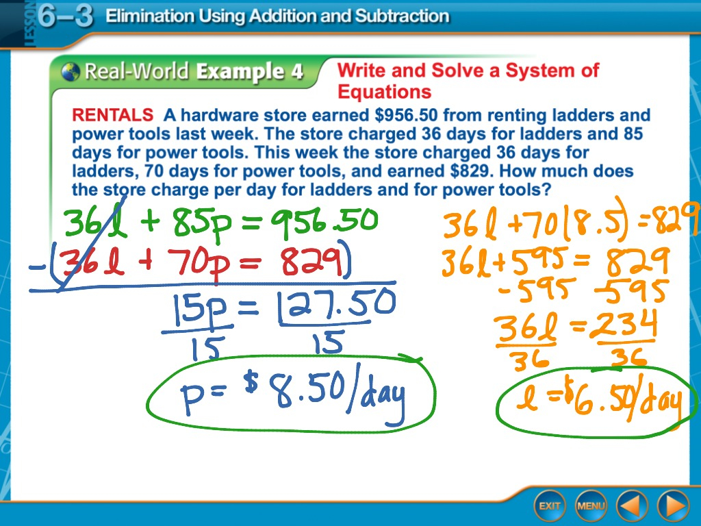 Algebra 6 3 Elimination Using Addition And Subtraction Math Algebra 