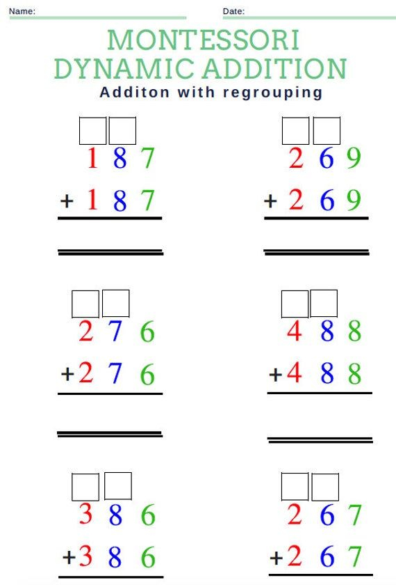 Art culos Similares A Montessori Dynamic Addition Addition With 