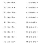 Awesome Free Worksheet Adding And Subtracting Integers