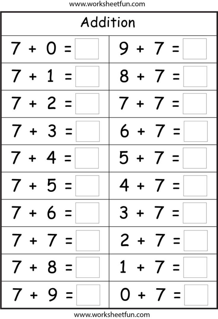 Basic Addition Facts 8 Worksheets FREE Printable Worksheets Math