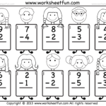 Beginner Subtraction 10 Kindergarten Subtraction Worksheets FREE