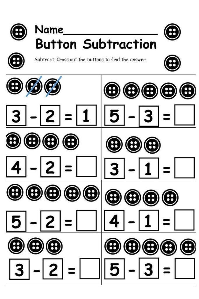 Button Subtraction Kindermomma Kindergarten Subtraction 