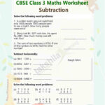 Class 3 Maths Worksheet For Practice Subtraction