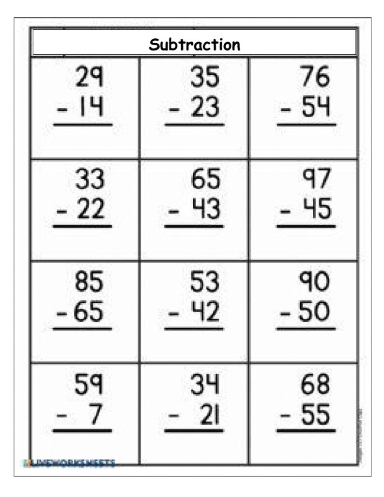 Class Ukg Addition Subtraction Rule Maths Worksheet In Pdf 