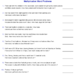 Classroom Math Multiplication Word Problems Worksheets 99Worksheets