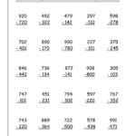 Collection Of Three Digit Subtraction With Regrouping Worksheets In