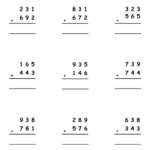 Column Method Addition Free Printable Worksheet